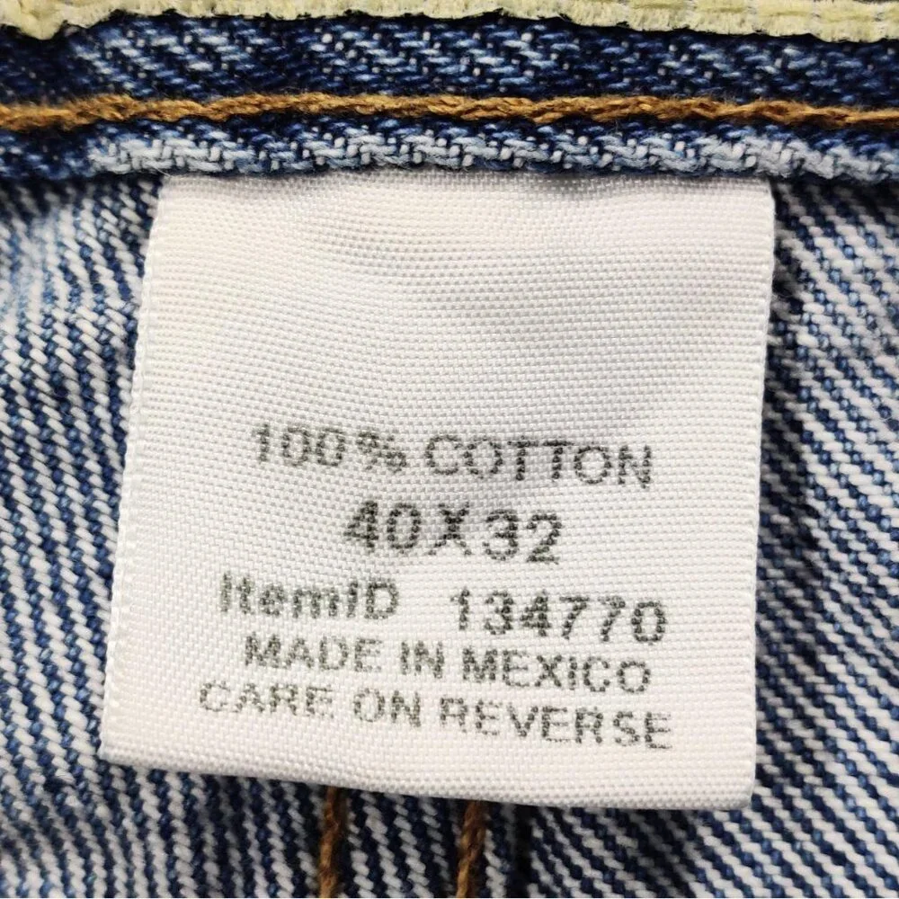 LLBean 100% Cotton Classic Relaxed Fit Straight Jeans Size 40x32 Blue Denim - Picture 8 of 12